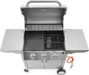 Grill gazowy OKLAHOMA BBQ, 4 palniki, z reduktorem, srebrny Penta CZ