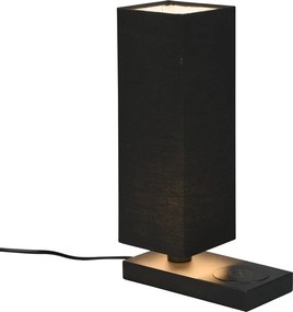 Lampa stołowa z ładowarką bezprzewodową w kolorze matowej czerni (wys. 35 cm) Haley – Trio