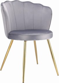 Szare pikowane krzesło w stylu glamour N6-N68