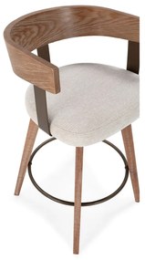 Kremowe/w naturalnym kolorze tapicerowane hokery zestaw z podłokietnikami 2 szt. Ilia – MOME