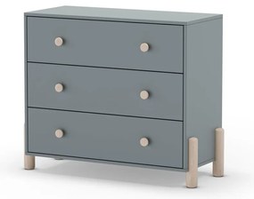 Szarozielona komoda dziecięca z litego drewna sosnowego 90x80x40 cm Enola – Marckeric