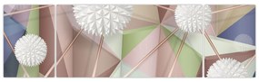 Obraz - Abstrakcja 3D w pastelowych kolorach (170x50 cm)