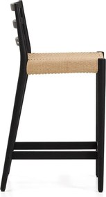 Czarny/w naturalnym kolorze hoker z litego drewna dębowego (wysokość siedziska 65 cm) Analy – Kave Home