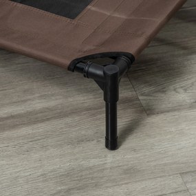 PawHut Legowisko dla psa na zewnątrz Stalowa konstrukcja 600D Oxford Tkanina Brązowe 76x61x18cm | Aosom PL