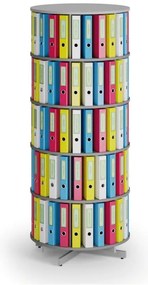 Regał obrotowy na segregatory, 5 półki, szary