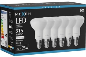 Mexen Nova 6x żarówka LED E14, R50, 3W, Neutralna - 4000K, 315 lm - L103-E14-0340-01x06