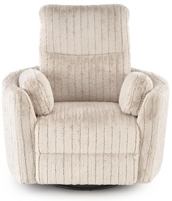 Fotel wypoczynkowy, obrotowy, elektrycznie rozkładany, bujany PEGAS beż