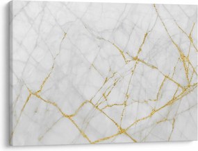 Obraz - Biało - złoty marmur (70x50 cm)