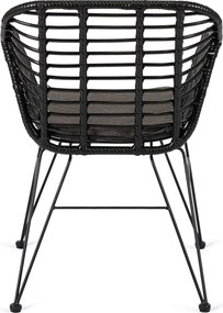 Krzesło Ogrodowe Rattanowe MUSA Czarne