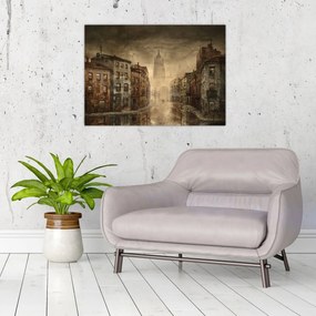 Obraz na szkle - Malowanie miasta (70x50 cm)