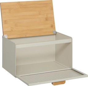 Metalowy chlebak SENSIA z bambusową pokrywą