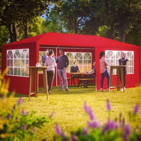 Namiot imprezowy NEAPOL, 3x6m, czerwona Jurhan