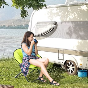 Outsunny Składany Fotel, Fotel Kempingowy, Fotel Ogrodowy, Fotel Obity, Metal + Materiał Oxford, 80 x 80 x 75 cm, Kolor Żółty