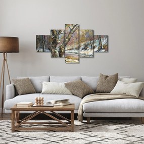 Obraz namalowanego zimowego krajobrazu (125x70 cm)