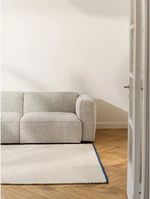 Niebieski/beżowy wełniany chodnik tkany ręcznie 80x170 cm Lenu – noo.ma