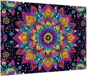 Obraz na szkle - Kalejdoskopowa mandala (70x50 cm)