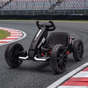 AIYAPLAY Elektryczny gokart dla dzieci 12V z 2 silnikami, 4-stopniowo regulowane siedzenie, system miękkiego startu, koła EVA, reflektory LED | Aosom PL