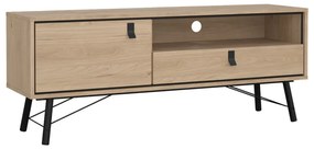 Szafka pod TV w dekorze dębu w naturalnym kolorze 150x60x40 cm Ry – Tvilum