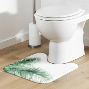 Biało-zielony dywanik łazienkowy do WC 45x45 cm Havane – douceur d'intérieur