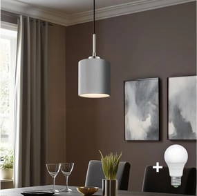 Eglo - LED Lampa wisząca na lince TUNJA 1xE27/60W/230V szara