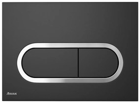 Ravak X01797 - Przycisk spłukujący 24,7x16,5 cm CHROME czarny