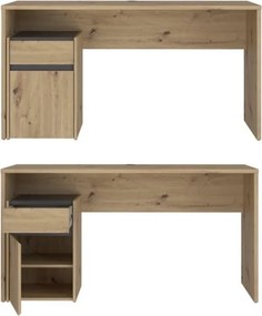Biurko z szafką Modultrick 112-C827 dąb artisan 140 cm