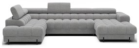 Szary rozkładany narożnik z materiału bouclé (lewostronny/w kształcie litery U) Feraria – ELTAP