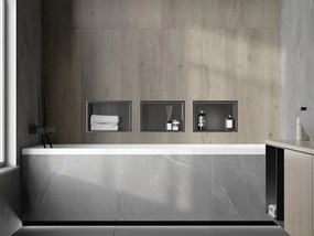 Mexen X-Wall-R półka wnękowa z kołnierzem 30 x 20 cm, gun gray szczotkowany - 19E0302010