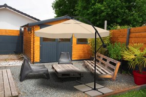 Składany parasol ogrodowy LEVI 300 cm, beżowo-brązowy + darmowe opakowanie