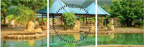 Obraz - Shanghai hotel park (z zegarem) (90x30 cm)