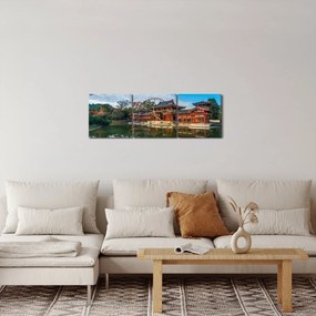 Obraz - Świątynia Byodo-in, Japonia (z zegarem) (90x30 cm)