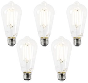 Zestaw 5 żarówek LED E27 ST64 przezroczystych 2,2W 470 lm 2700K
