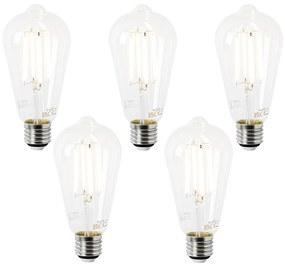 Zestaw 5 Żarówka LED E27 ST64 przezroczysta 2,2W 470 lm 2700 K