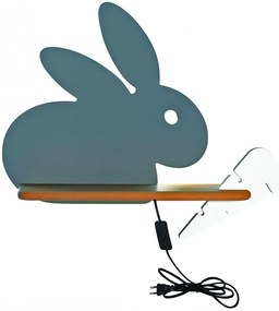 Szaro-biała lampka nocna w kształcie królika z wtyczką - K028-Bedford