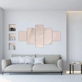 Obraz - Beżowe liście N⁰2 (125x70 cm)