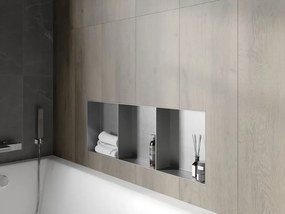 Mexen X-Wall-NR półka wnękowa bez kołnierza z półką 90 x 30 cm, inox - 1911903010S