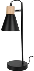 Lampka na biurko loftowa, drewno i metal, Ø 14 x 44 cm