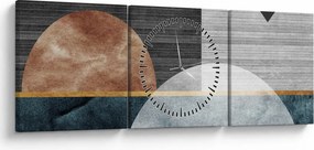 Obraz - Kształty i tekstury (z zegarem) (90x30 cm)