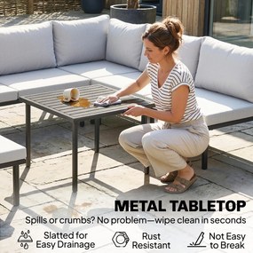 Outsunny Zestaw Mebli Ogrodowych 5-6 Osób Sofa Dwuosobowa, Krzesła, Narożnik, Stolik, Podnóżek | Aosom PL