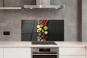 Panel szklany do Kuchni Kompozycja: Cytryna, Awokado i Marchew