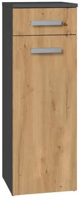 Szafka łazienkowa z szufladą dąb artisan + antracyt - Ksaleo 3X