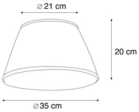 Klosz plisowany kremowy 35/20 cm Retro