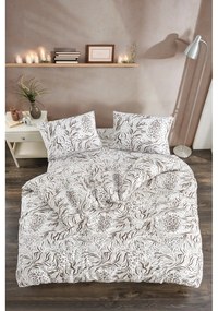 Biało-brązowa pościel jednoosobowa z prześcieradłem/3-częściowa 160x220 cm Modern – Mila Home
