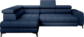 Narożnik BAGGIO Lewostronny z funkcją spania, wolnostojący tkanina LETTO 79 Granatowy WERSAL
