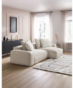 Beżowy narożnik z imitacji skóry (strona zmienna) Boheme – Bobochic Paris