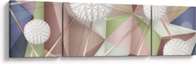 Obraz - Abstrakcja 3D w pastelowych kolorach (170x50 cm)