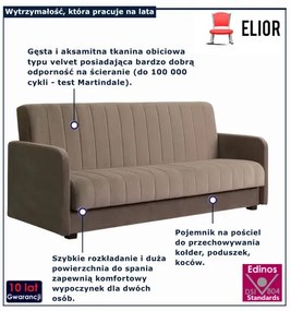 Beżowa kanapa z funkcją spania G4-E56