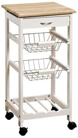 Kesper 25814 Wózek kuchenny z blatem roboczym, 77 x 36 x 36 cm