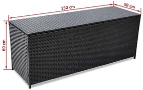 Czarna skrzynia do ogrodu z technorattanu - Werik