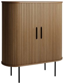 Brązowa szafka na wino w dekorze dębu z drzwiami przesuwnymi 100x118x40 cm Nola – Unique Furniture